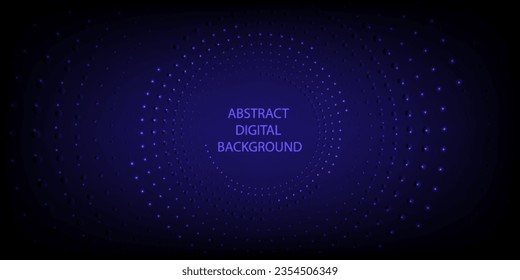 3D abstract digital circle background of sound waves futuristic particle circle Big data visualization Virtual reality, VR, cyberspace. EPS10 Vector illustration concept