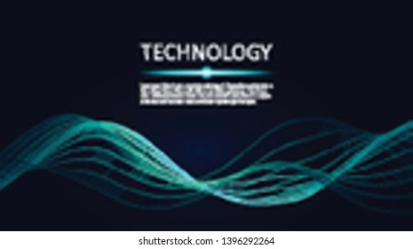 3d abstract digital technology background. Futuristic sci-fi user interface concept with gradient dots and lines. Big data, artificial intelligence, music hud. Blockchain and cryptocurrency. Vector