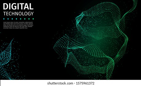 3d abstract digital technology background. Futuristic sci-fi user interface concept. Big data, artificial intelligence, music hud. Database. Emulation. Blockchain and cryptocurrency. Vector