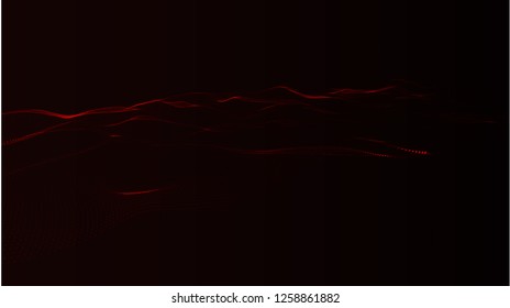 3D abstract digital wave particles. Futuristic vector illustration. Abstract background. - Vector