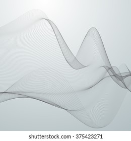 3D abstract digital wave of particles and wireframe. Futuristic vector illustration. HUD element. Technology concept. Abstract background