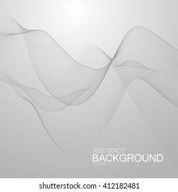 3D abstract digital wave of particles and wireframe. Futuristic vector illustration. HUD element. Technology concept. Abstract background