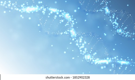 3D abstract  DNA  helix illustration. Genome futuristic Design. Medical Science Concept.