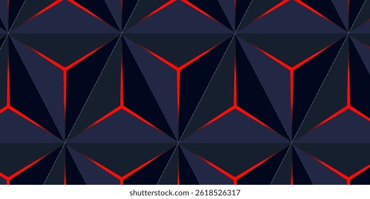 3d abstract dynamic red background on black