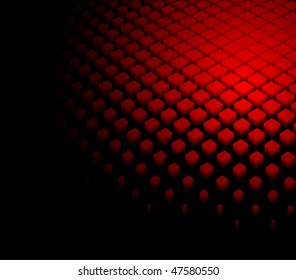 3d abstract dynamic red background on black