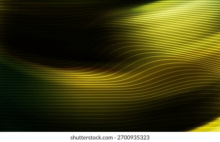 Fondo Abstractas 3D de la naturaleza del eco con las ondas lisas gradiente amarillo a verde, eps 10