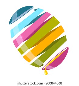 3d Abstract Egg Vector Illustration on White Background