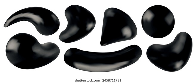 3d abstract elements spots blots
