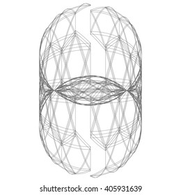 3d abstract figure of polygon grid. Vector illustration.