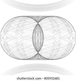 3d abstract figure of polygon grid. Vector illustration.