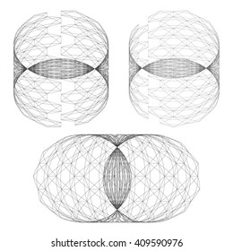 3d abstract figure of polygon grid. Vector illustration.