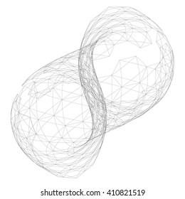 3d abstract figure of polygon grid. Vector illustration.