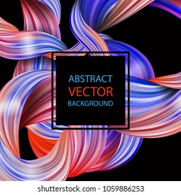 3d abstract fluid design. Colorful modern background with twisted brush stroke, smear waves, paint splash curl, splatter. 