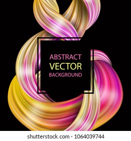 3d abstract fluid design. Colorful modern background with twisted brush stroke, smear waves, paint splash curl, splatter. 