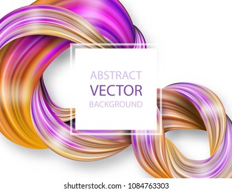3d abstract fluid design. Colorful modern background with twisted brush stroke, smear waves, paint splash curl, splatter. 