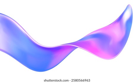 3D abstract fluid wave with smooth gradients and a dynamic shape. For modern design, digital branding, web backgrounds, and futuristic compositions. 