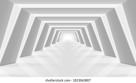 3D Abstract Futuristic Corridor Light Interior. EPS10 Vector