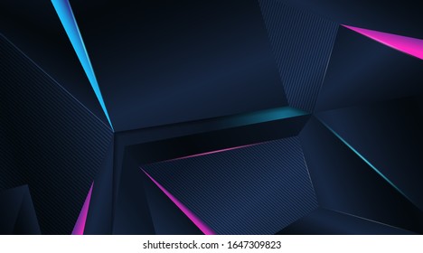 3D Abstract Gaming Background with Purple and Blue Gradation. Can Be Used for Banner, Wallpaper, etc