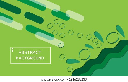 3D abstract geometric background with green liquid shapes