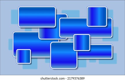 3D abstract geometric background with rectangles. Vector design layout for business presentations, flyers, posters, invitations and social media. Blue gradient art.