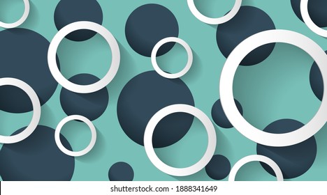 3D Abstract Geometric Design. Vector background with circles for your work