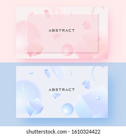 3D Abstract geometric elements background in two color option.