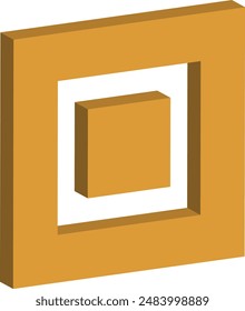 3d Abstract Geometric Icon Isolated on White Background. Vector Illustration