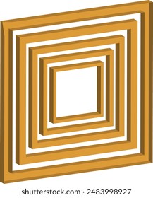 3d Abstract Geometric Icon Isolated on White Background. Vector Illustration