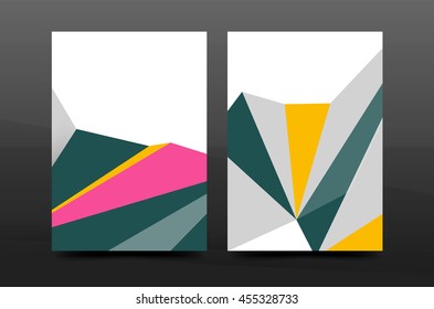 3d abstract geometric shapes. Modern minimal composition. Business annual report cover design. Vector abstract background