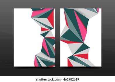 3d abstract geometric shapes. Modern minimal composition. Business annual report cover design. Vector abstract background
