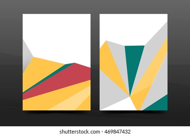 3d abstract geometric shapes. Modern minimal composition. Business annual report cover design. Vector abstract background