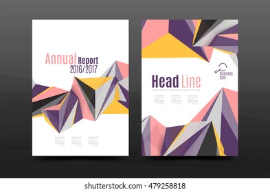 3d abstract geometric shapes. Modern minimal composition. Business annual report cover design. Vector abstract background