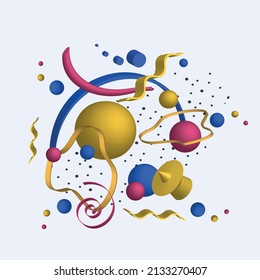 3D abstrakte geometrische Formen. Vektorgrafik.