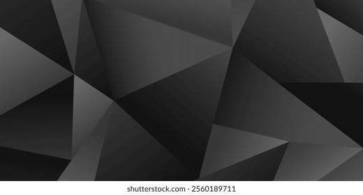 3D Abstract geometric triangle shapes black background