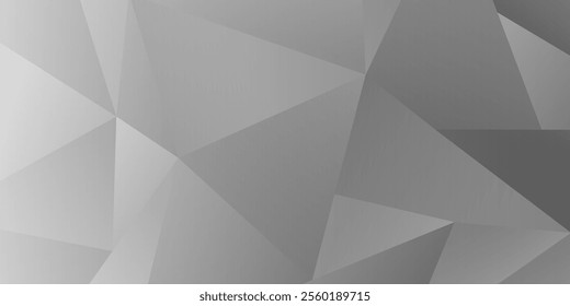 3D Abstract geometric triangle shapes grey silver background