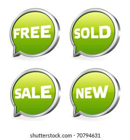 3d abstract glossy speech bubble in perspective with text vector design elements