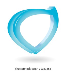 3d Abstract glossy speech bubble on white. Vector illustration.