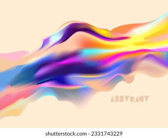 Fondo de degradado abstracto 3D. Forma líquida de color. Elemento de diseño de vectores.