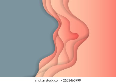 3d abstract gradient papercut. Colorful origami shape concept. - Vector.