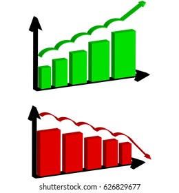 3D abstract graph on white background. Vector illustartion.