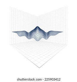 3d abstract graph, vector