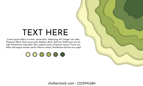 3D abstract green wave background with paper cut shapes. Vector design layout for business presentations, flyers, posters.