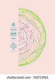 3d abstract half-round. Textbook, booklet or notebook mockup. Business brochure. Cover design template. Vector illustration.