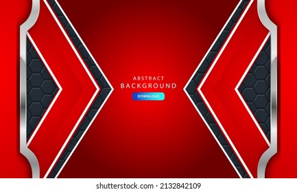 3D abstract hexagon dark red background