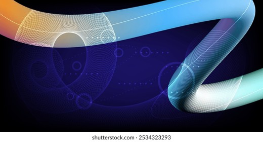 3D Abstract High Speed ​ ​Line Tunnel Motion Design, Hi-Tech, Tecnologia de Fundo, Ilustração de Vetor