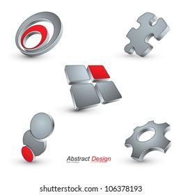 3D abstract icon design, vector illustration.