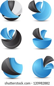 3d abstract icon set