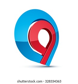 Icono abstracto 3d, elemento de diseño gráfico de negocio vectorial. Símbolo conceptual de la innovación.