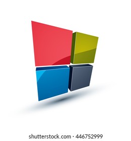 3d abstract icon, vector business graphic design element. Innovation conceptual symbol.