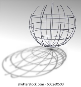 3d abstract illustration of torus constructed the globe sphere isolated.  